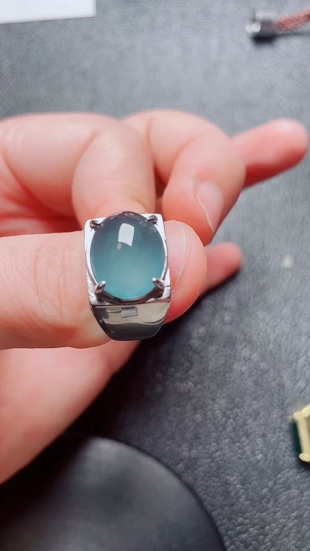 银S925镶嵌戒指翡翠翡翠