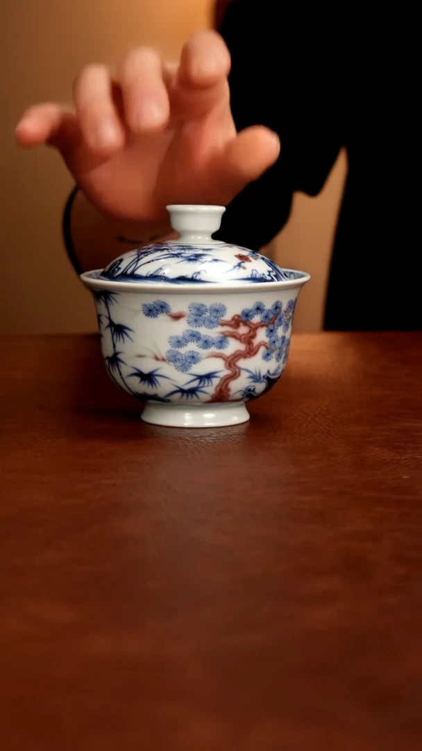 摆件陶景德镇瓷器，青花瓷手绘茶具~