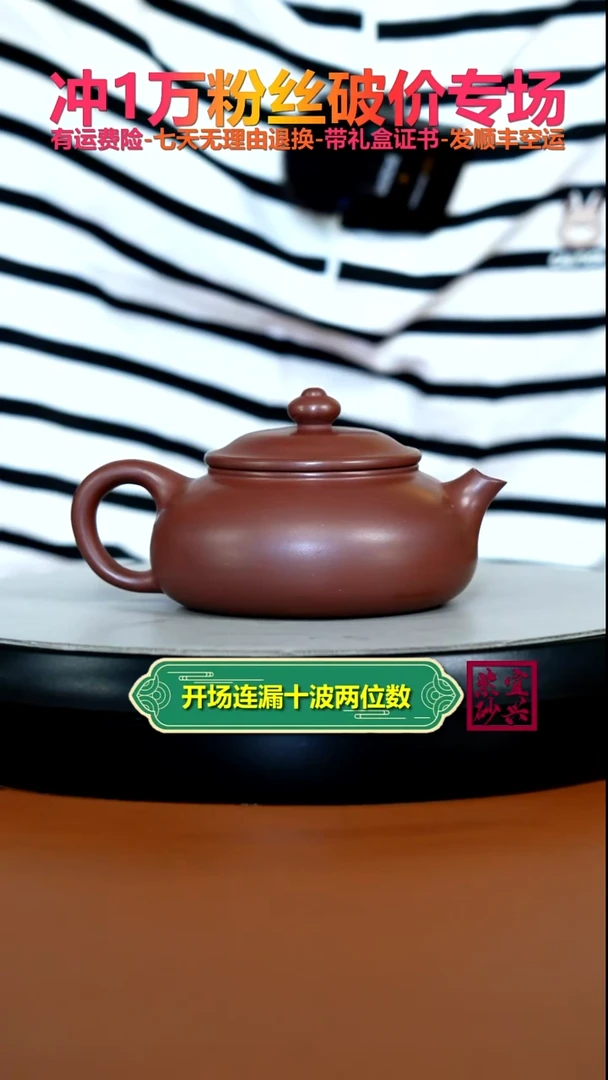 茶壶紫砂李传荣S级龙血砂光素寒江180CC