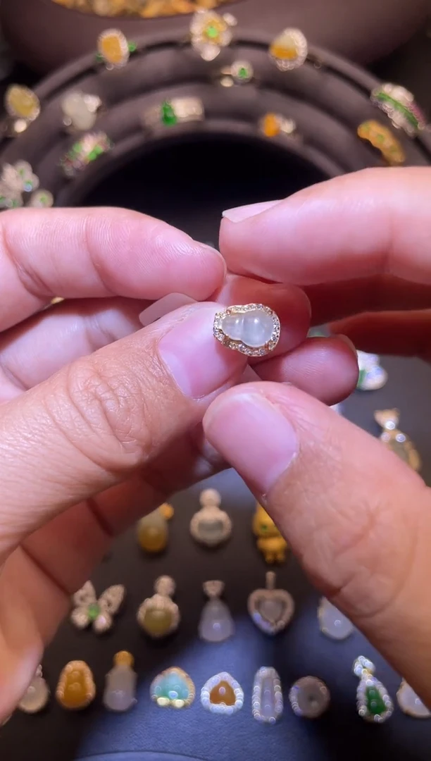 吊坠(不含链)银S925镶嵌翡翠1