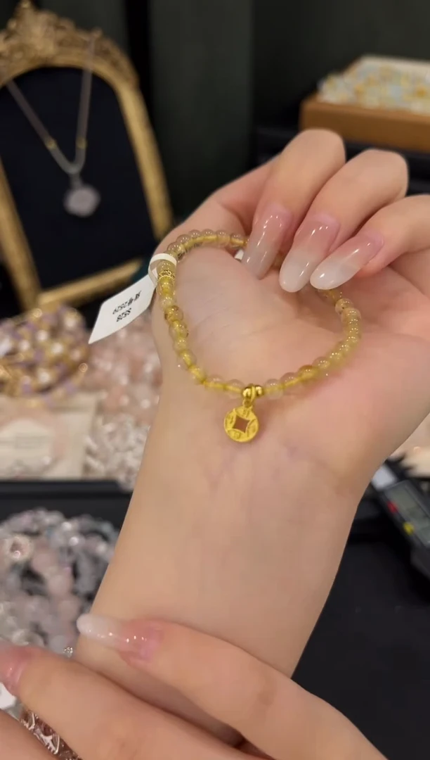 水晶手链未镶嵌金发晶手串