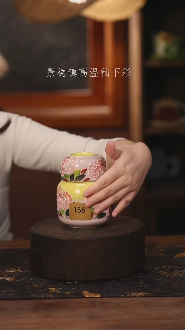 陶瓷景德镇高温釉下手绘陶瓷@L156@
