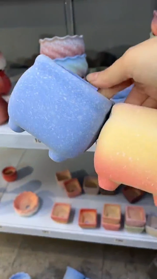 麦饭石粗陶多肉花盆两个