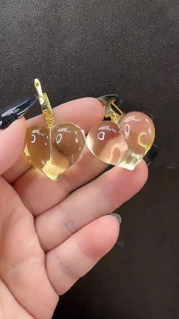 琥珀颈饰未镶嵌耳环