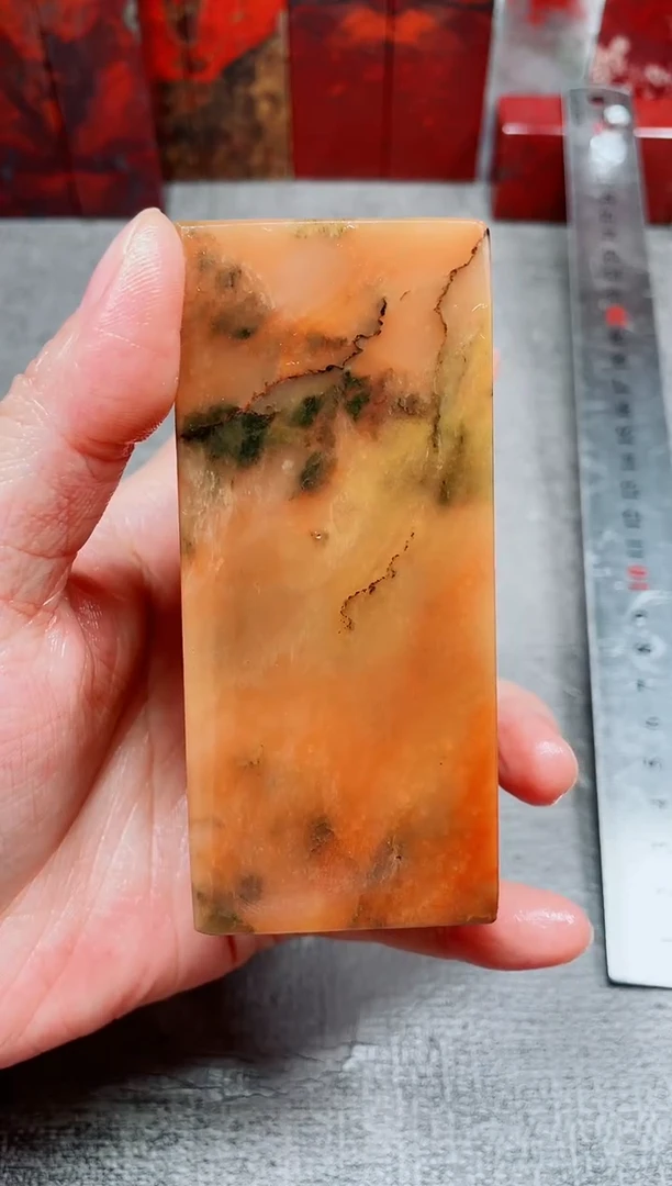 玉桂林鸡血玉素章田湾黄绿24