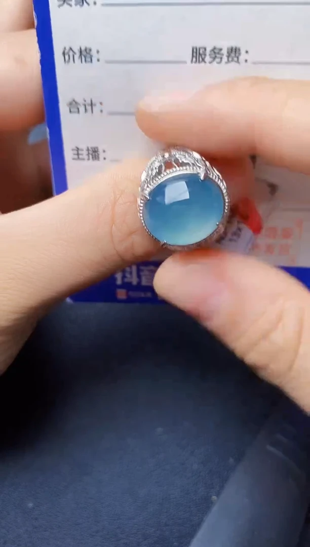 翡翠戒指银S925镶嵌2222222