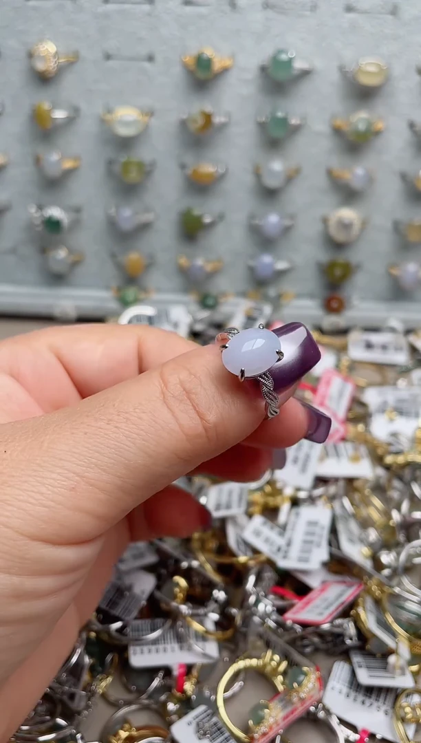 翡翠戒指银S925镶嵌.