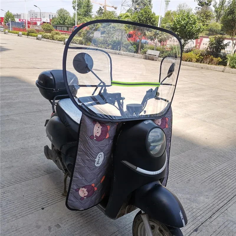 防风被高清透明挡风罩配饰户外电动车前挡风板踏板电瓶车