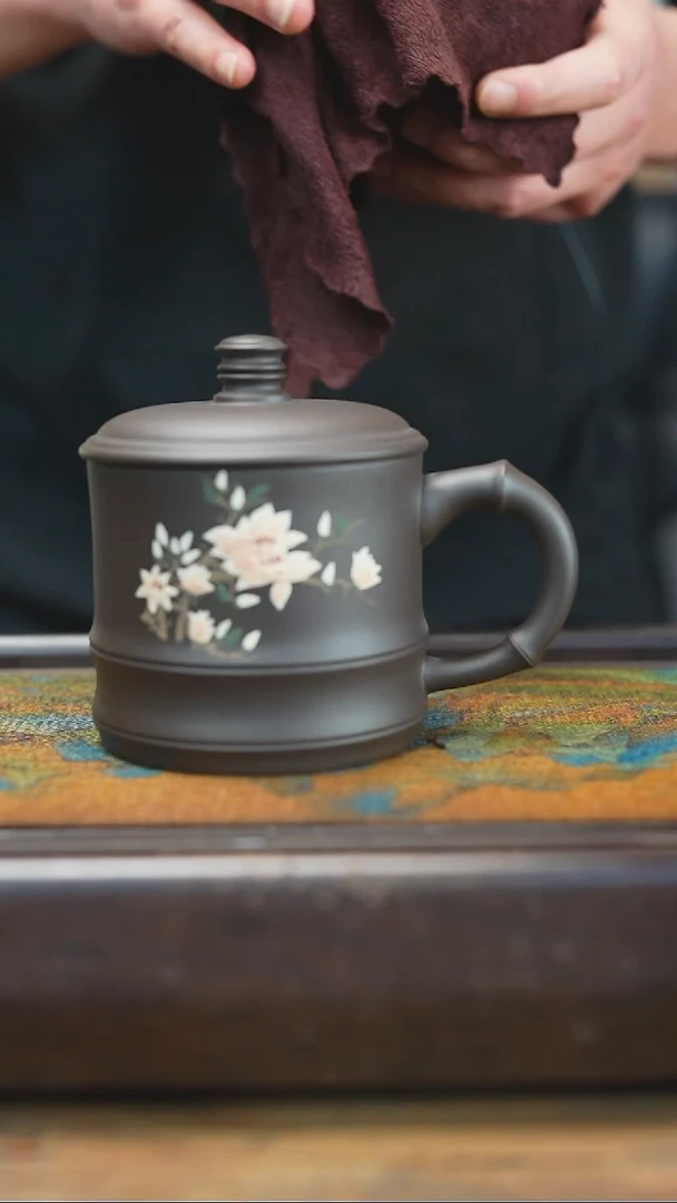 【闪购商品】紫砂茶杯3.3 玄铁石黄 女士 盖杯