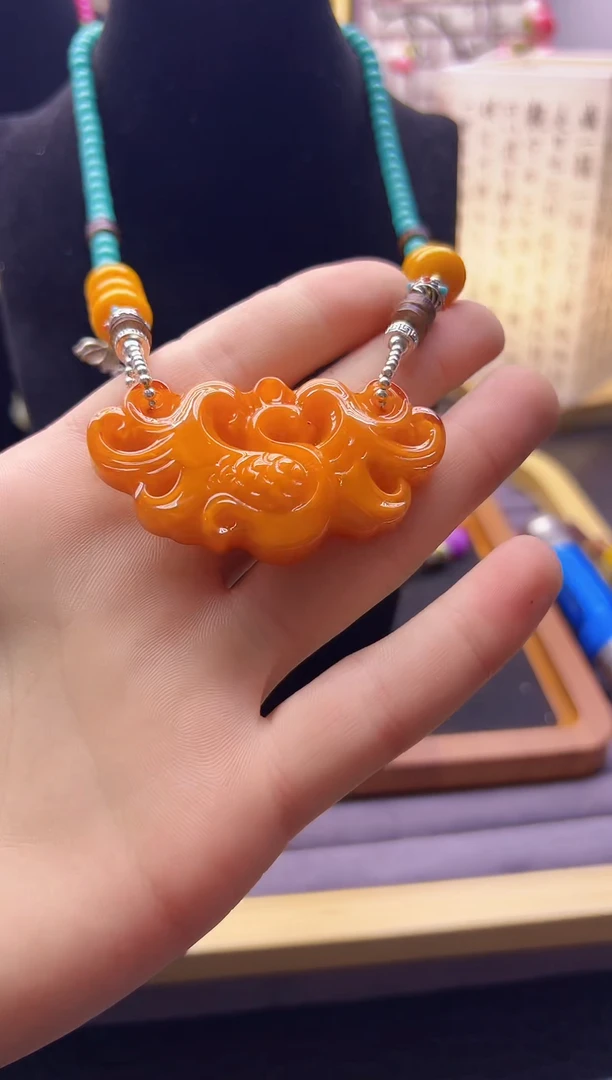 【闪购商品】蜜蜡颈饰银S925镶嵌X333`````