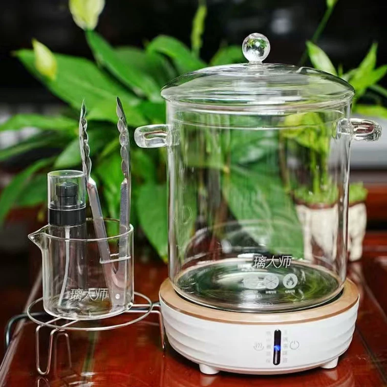 制作纯露专用精油专用玻璃蒸馏锅无孔盖子养生锅家用小型蒸馏器具