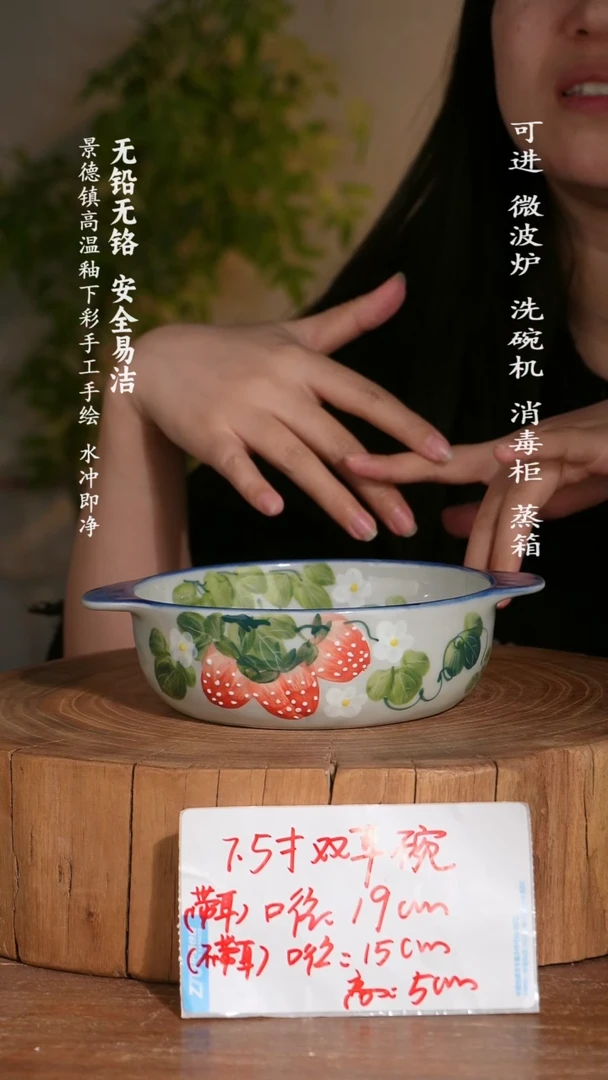 碗陶瓷景德镇高温瓷釉下彩手绘陶瓷