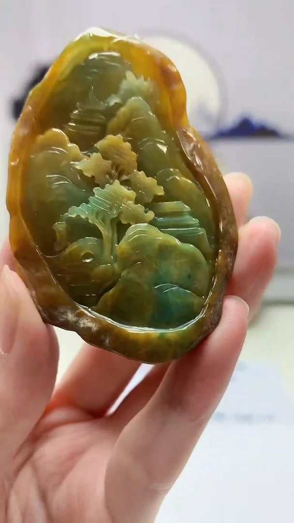 【闪购商品】定制翡翠未镶嵌4688zm-毛货挂件山水101