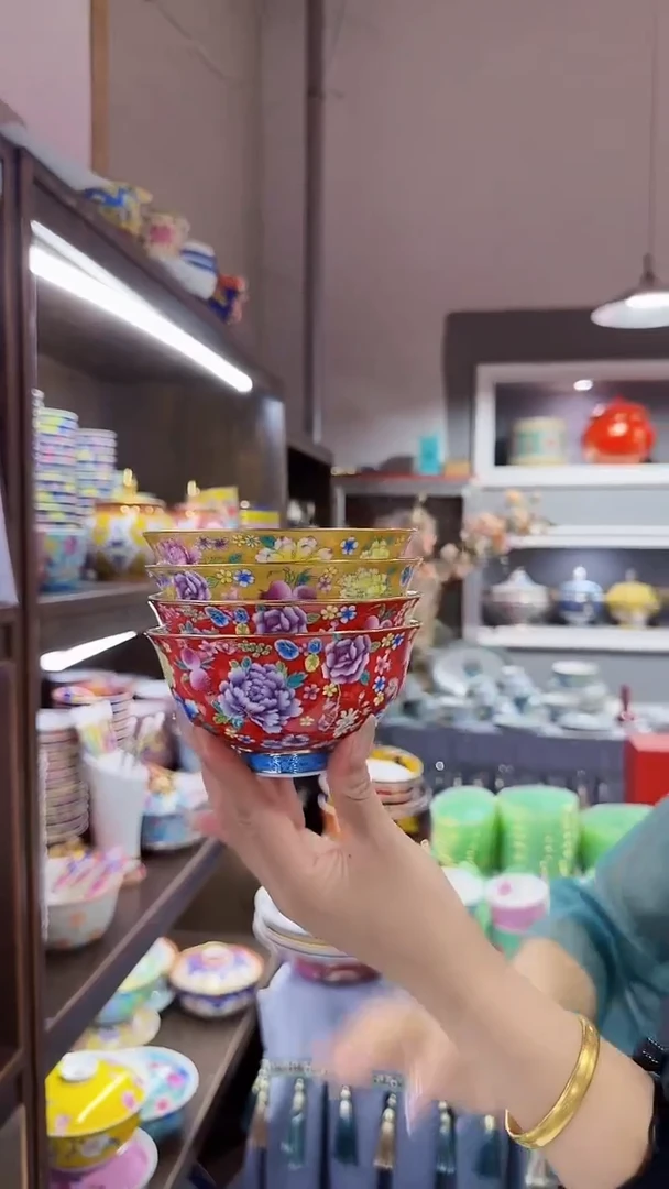 瓷片4.5英寸饭碗4个景德镇餐具