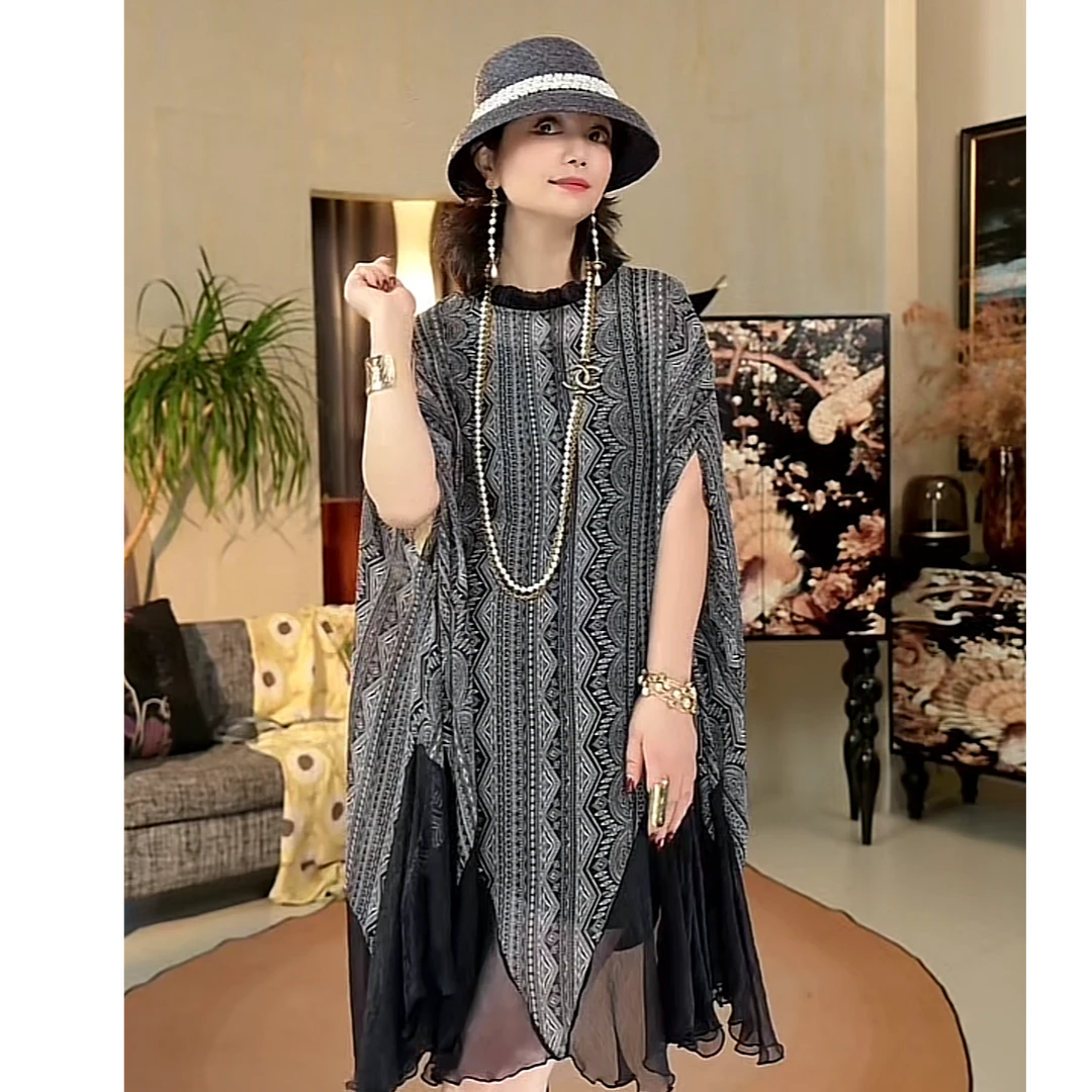 篱君【幽澜绮梦】原创黑色斗篷重工时尚百搭气质款斗篷外套626宽松