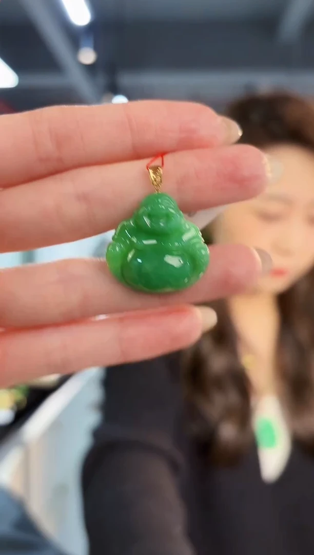 【闪购商品】翡翠颈饰18K金镶嵌缅料A货/支持复检/一件