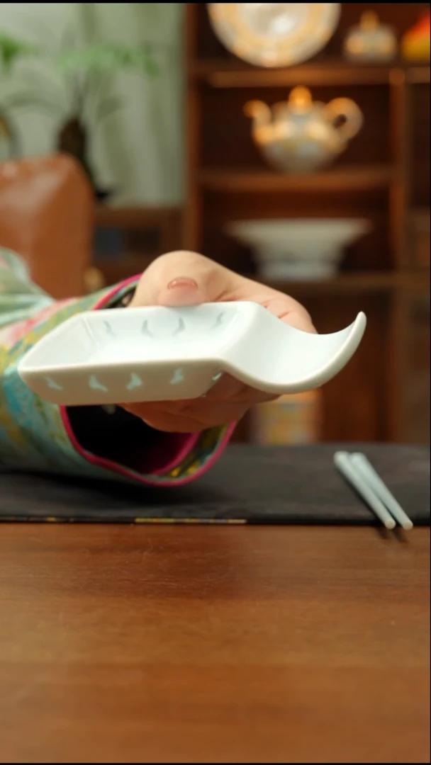 瓷片A003/雅致味碟筷架（宝石青/缠枝莲/青玲珑