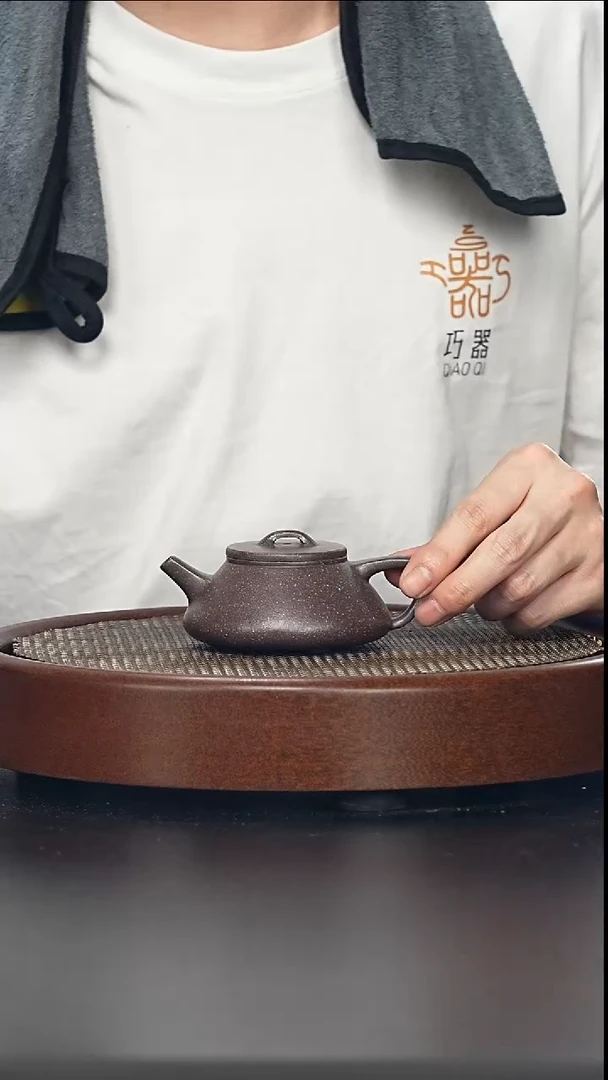茶壶紫砂井瓢-桃花泥-全手工无添加-160cc