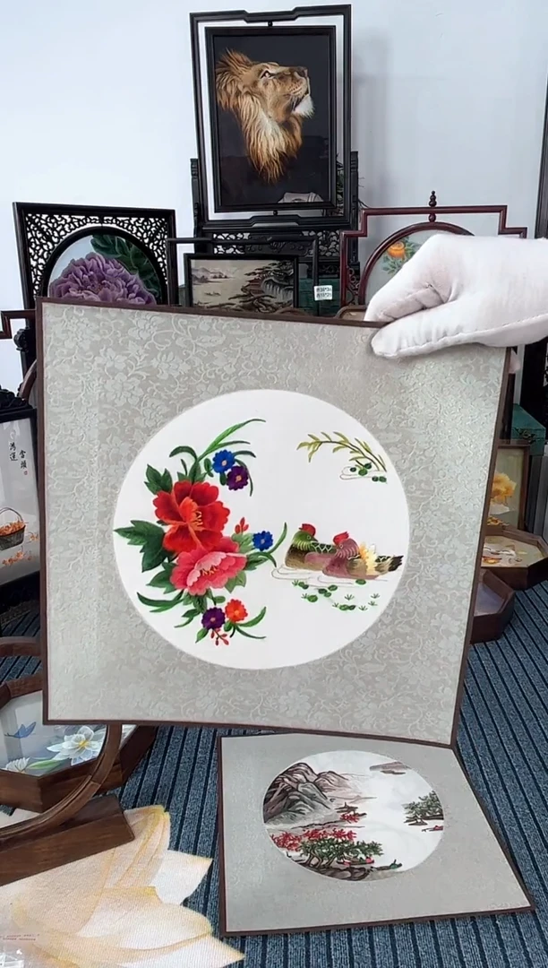刺绣纯手工苏绣双面绣软裱