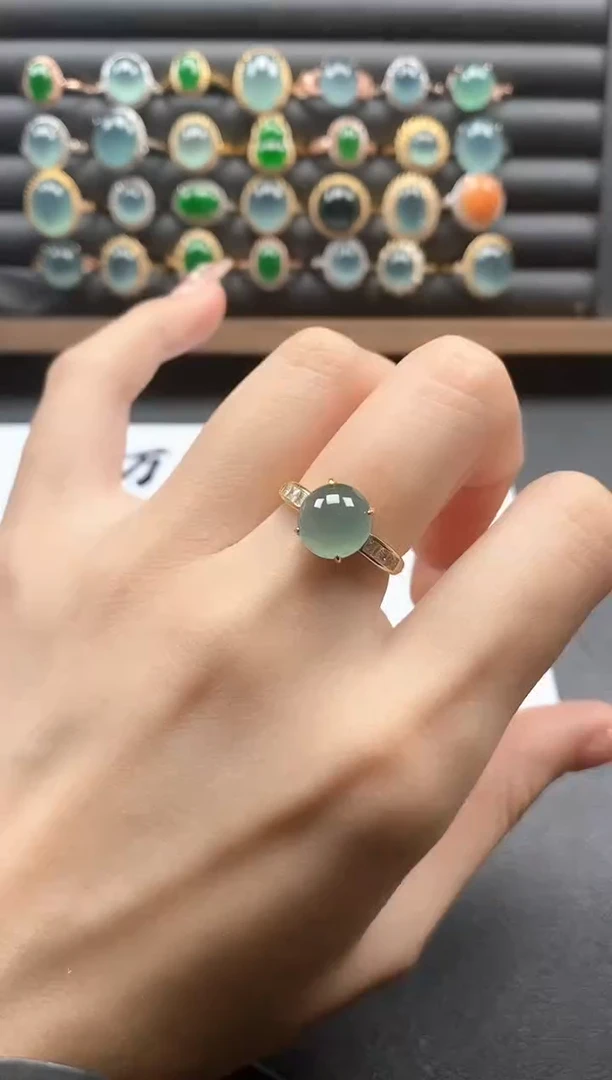 银S925镶嵌戒指翡翠51511