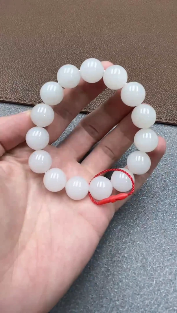 未镶嵌手串和田玉青海白14