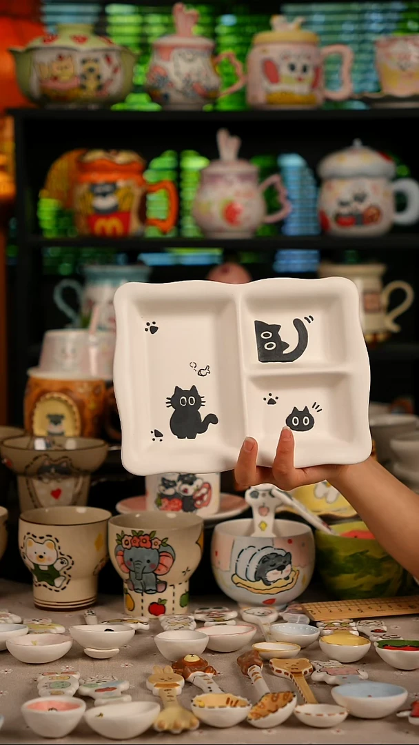 陶瓷无盖款景德镇高温釉下彩纯手绘