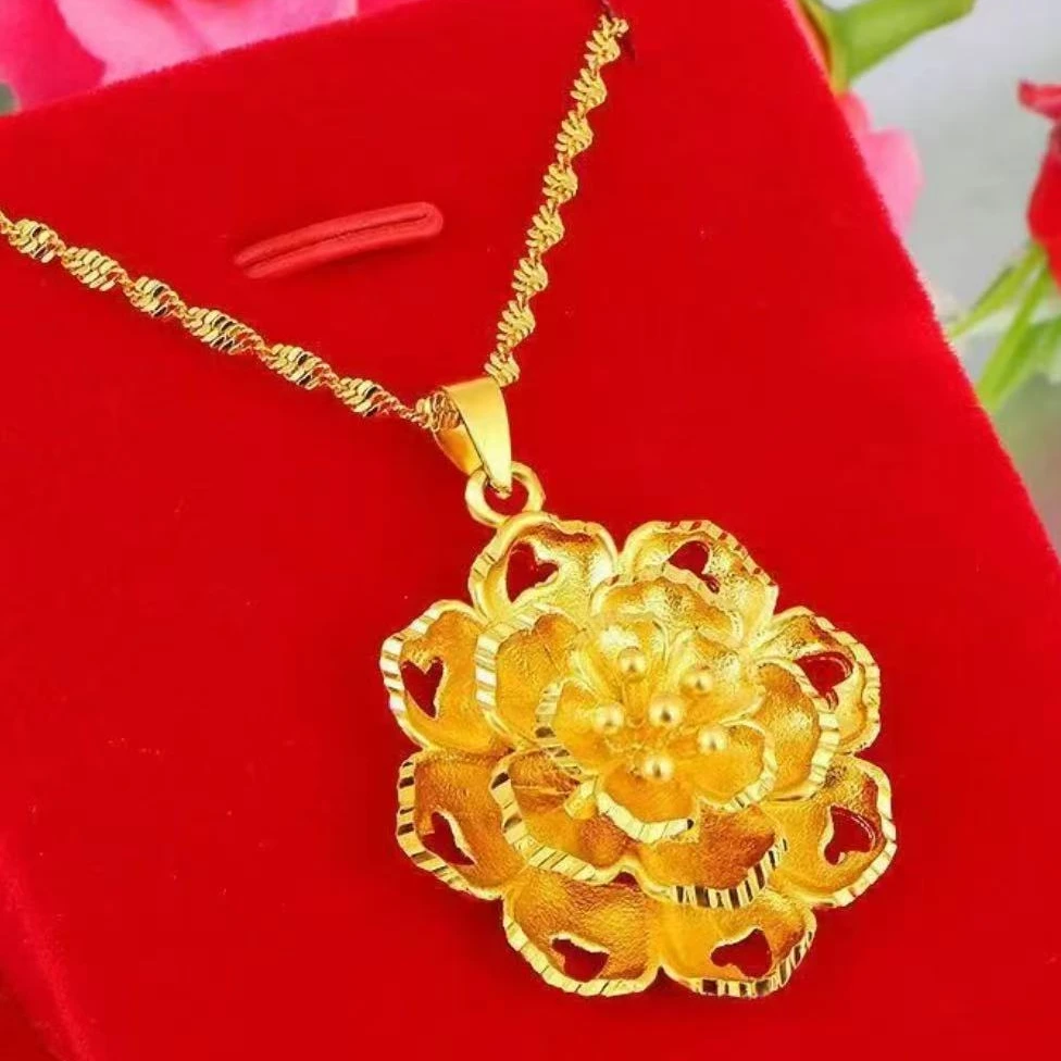 【李总】时尚款花开富贵超大花爱心吊坠赠链子
