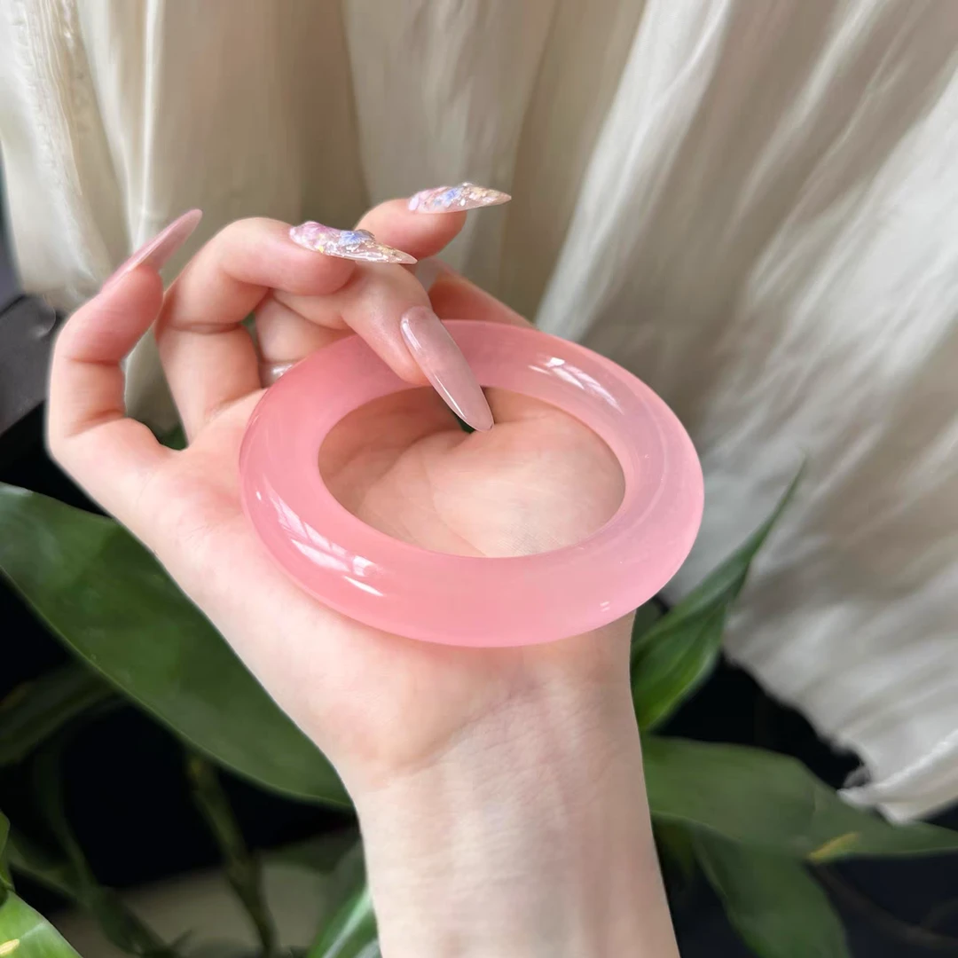 1410号-精品粉色胖圆条手镯