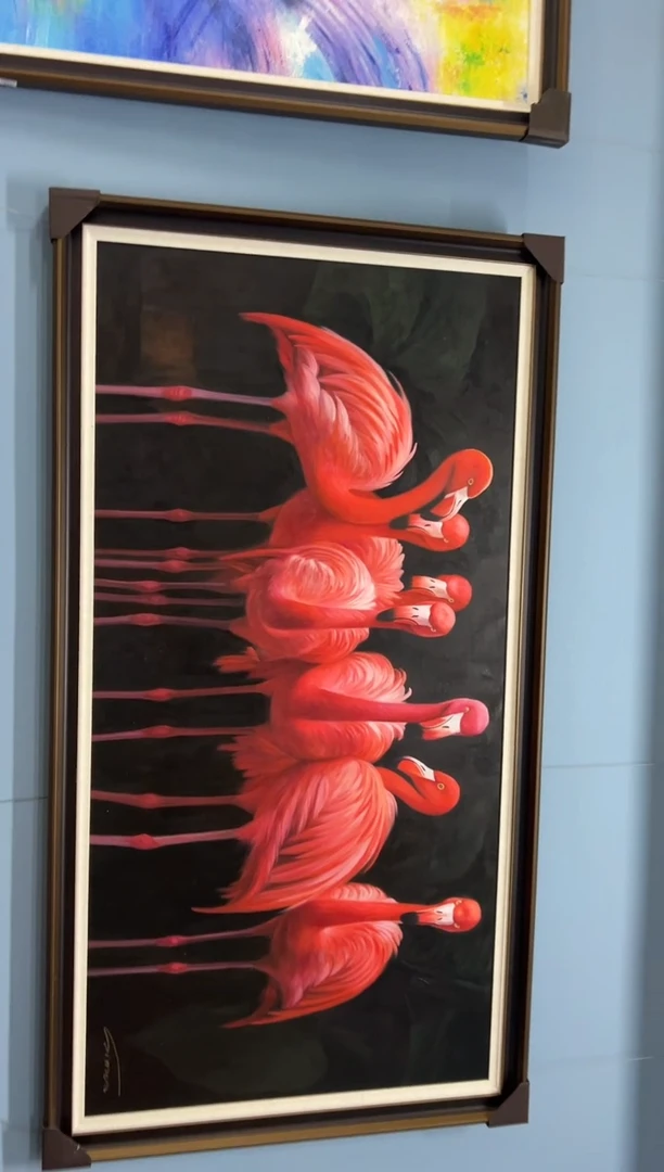 油画陶宗健-80*160CM-油画-火烈鸟