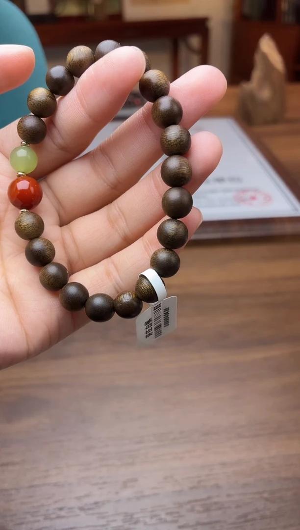 沉香手串沉香【非遗】芽庄白棋楠08单圈沉水