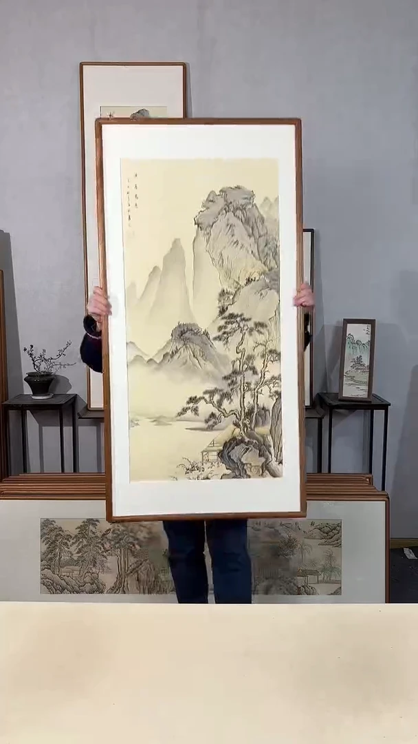 国画手绘*溪亭高逸*62*122cm