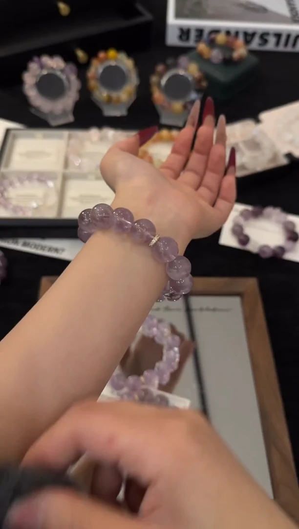 合金手链水晶紫兔毛x3543