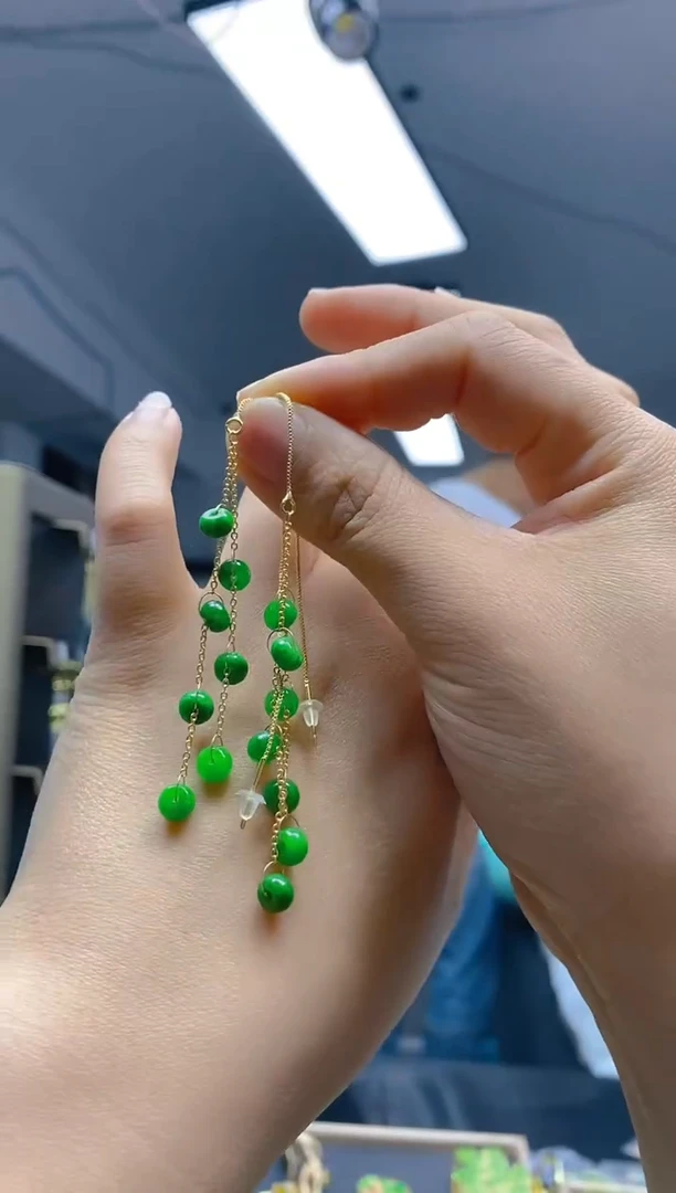 【闪购商品】翡翠耳饰合金421翡翠耳线