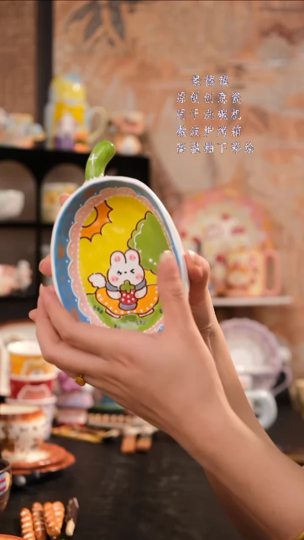 摆件景德镇手工手绘设计师款