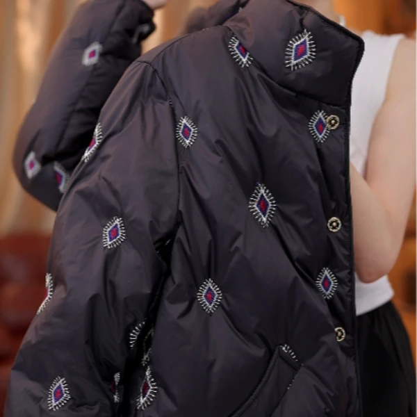 婷婷 专柜金标-2025爆款白鸭绒羽绒服外套女W55Q38900