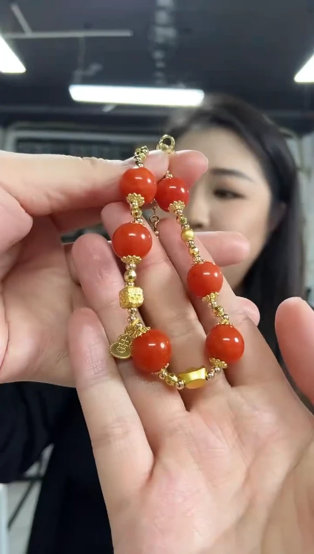 【闪购商品】南红玛瑙手串未镶嵌多样性发其一颜色微差