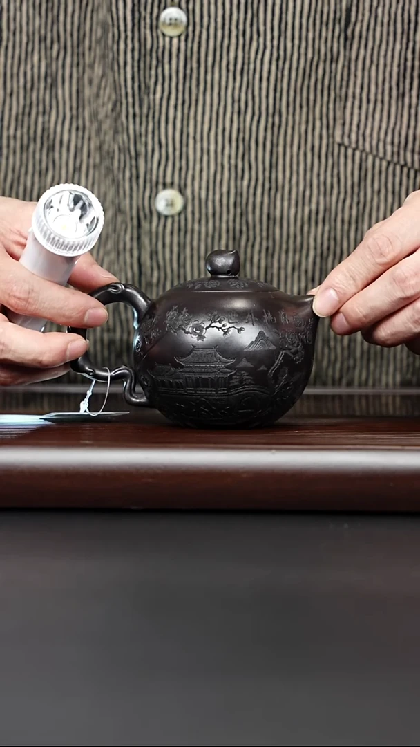 茶壶紫砂宜兴紫砂 寿桃西施石黄 赵辉