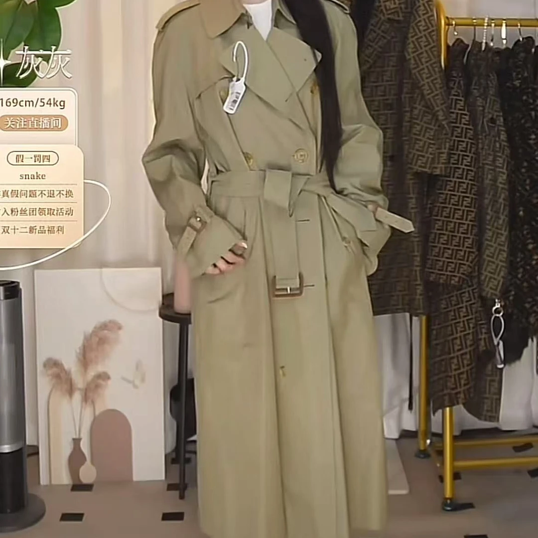 95新 BURBERRY/博柏利 巴宝莉长款风衣外套/fy2107