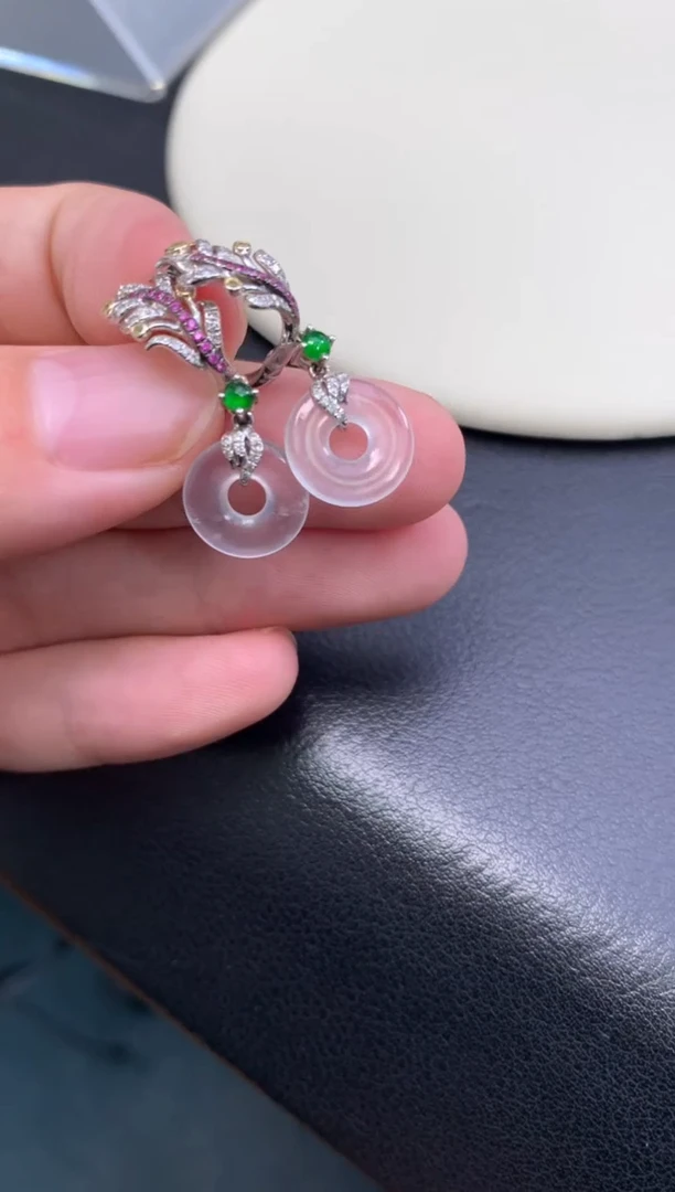 18K金镶嵌把件翡翠48小时鉴赏期 退货不扣服务费