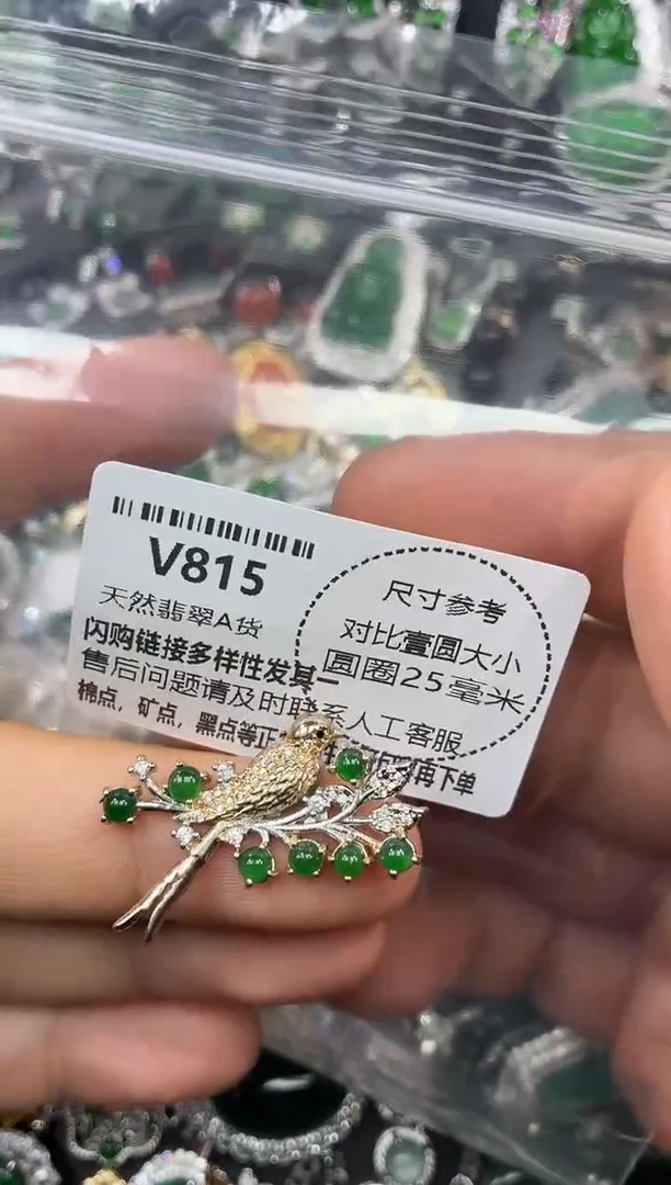颈饰未镶嵌翡翠V815吊坠