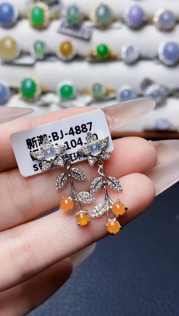 银S925镶嵌戒指翡翠7424