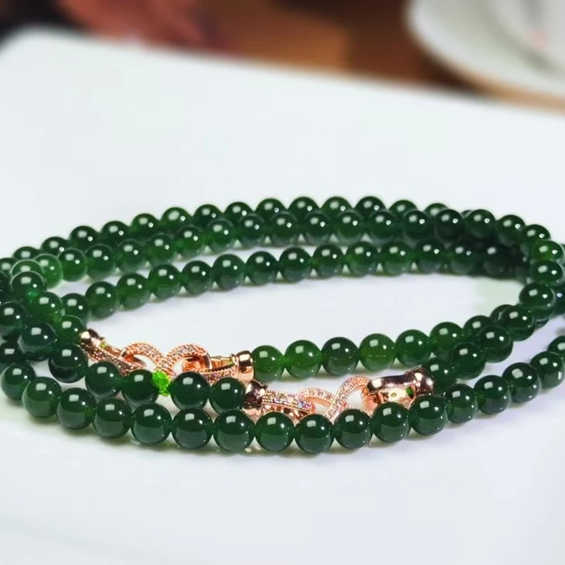 和田玉碧玉珠链时尚