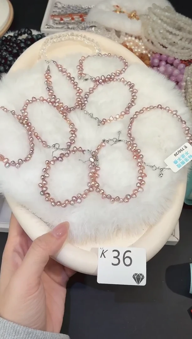 银S925镶嵌手链淡水珍珠多样性发一K36  默认微瑕