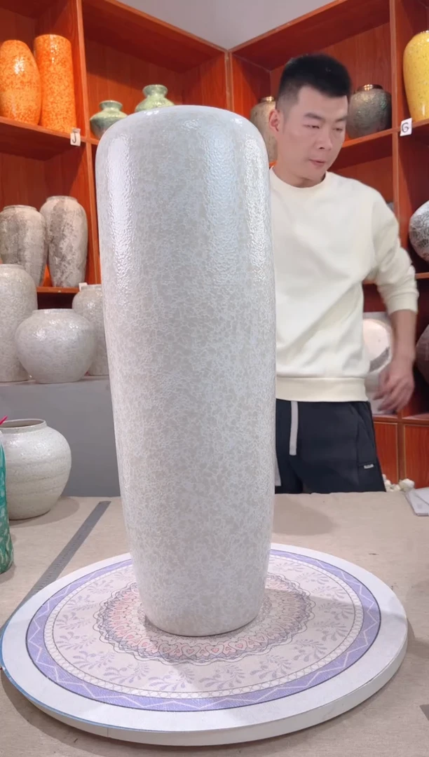 【闪购商品】瓶茶白60cm落地  陶瓷花瓶 无花