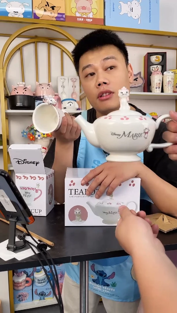 原盒立体玛丽猫茶壶一壶两杯