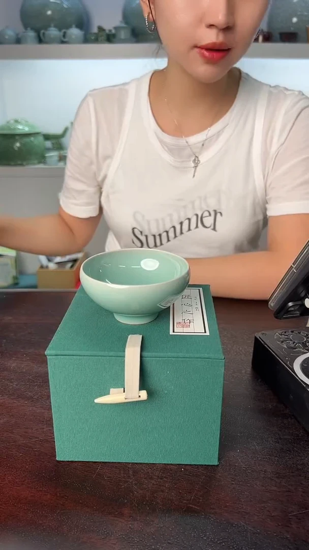 龙泉云间青瓷小米茶器