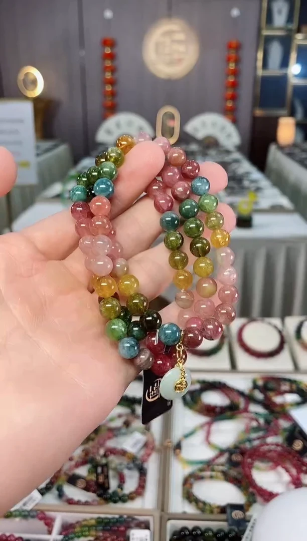 未镶嵌老矿碧玺三圈手串7mm+碧玺xion多样性发货一条