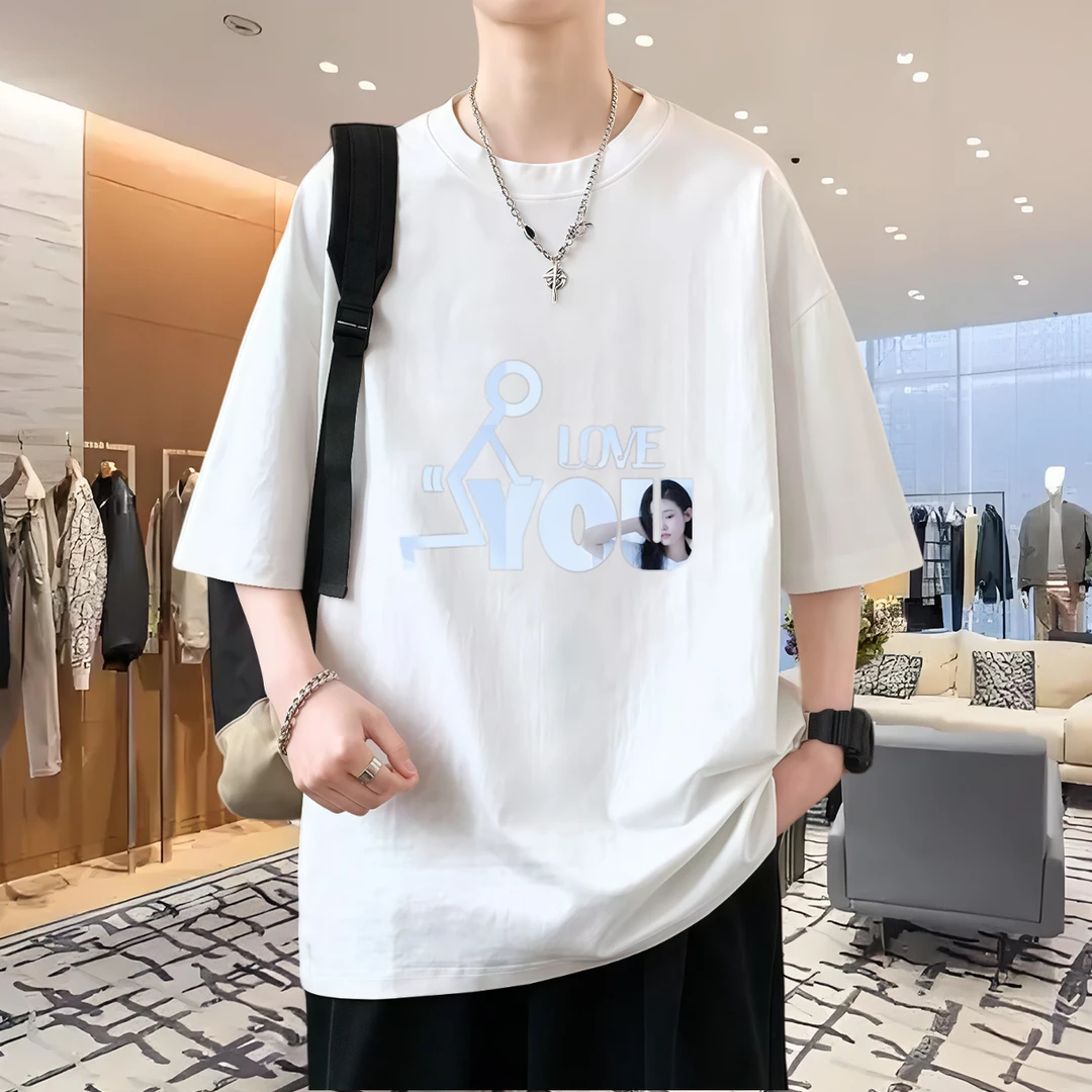 美式痞帅短袖T恤纯棉男士运动休闲百搭夏季ins宽松潮流印花圆领