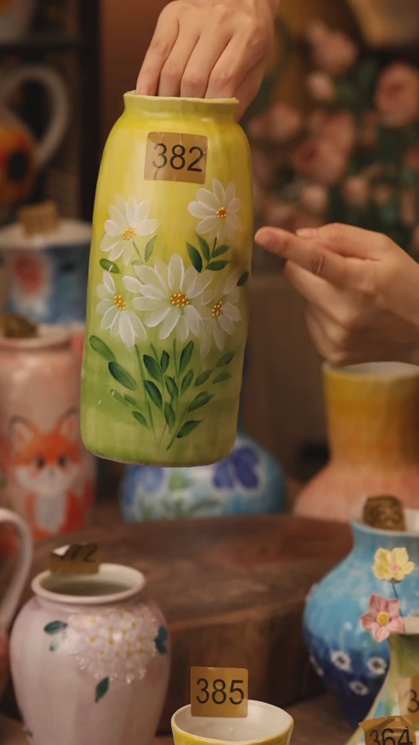 陶瓷382景德镇设计师手作花器摆件侘寂风