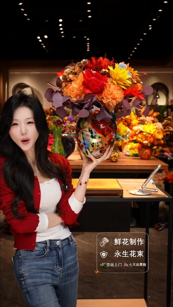 手工艺品琉璃手工花器花束空运包邮送货上门-以图片为准